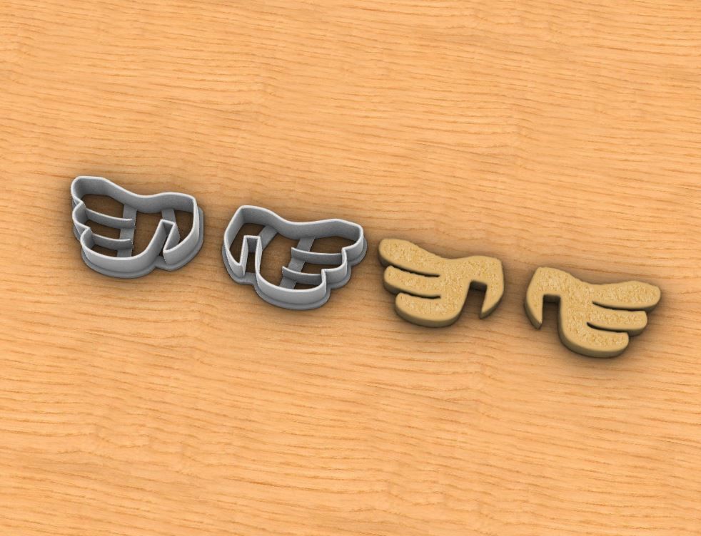 Wings cookie cutters 3D print model_5