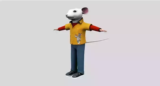 stuart little rat cartoon 3d model