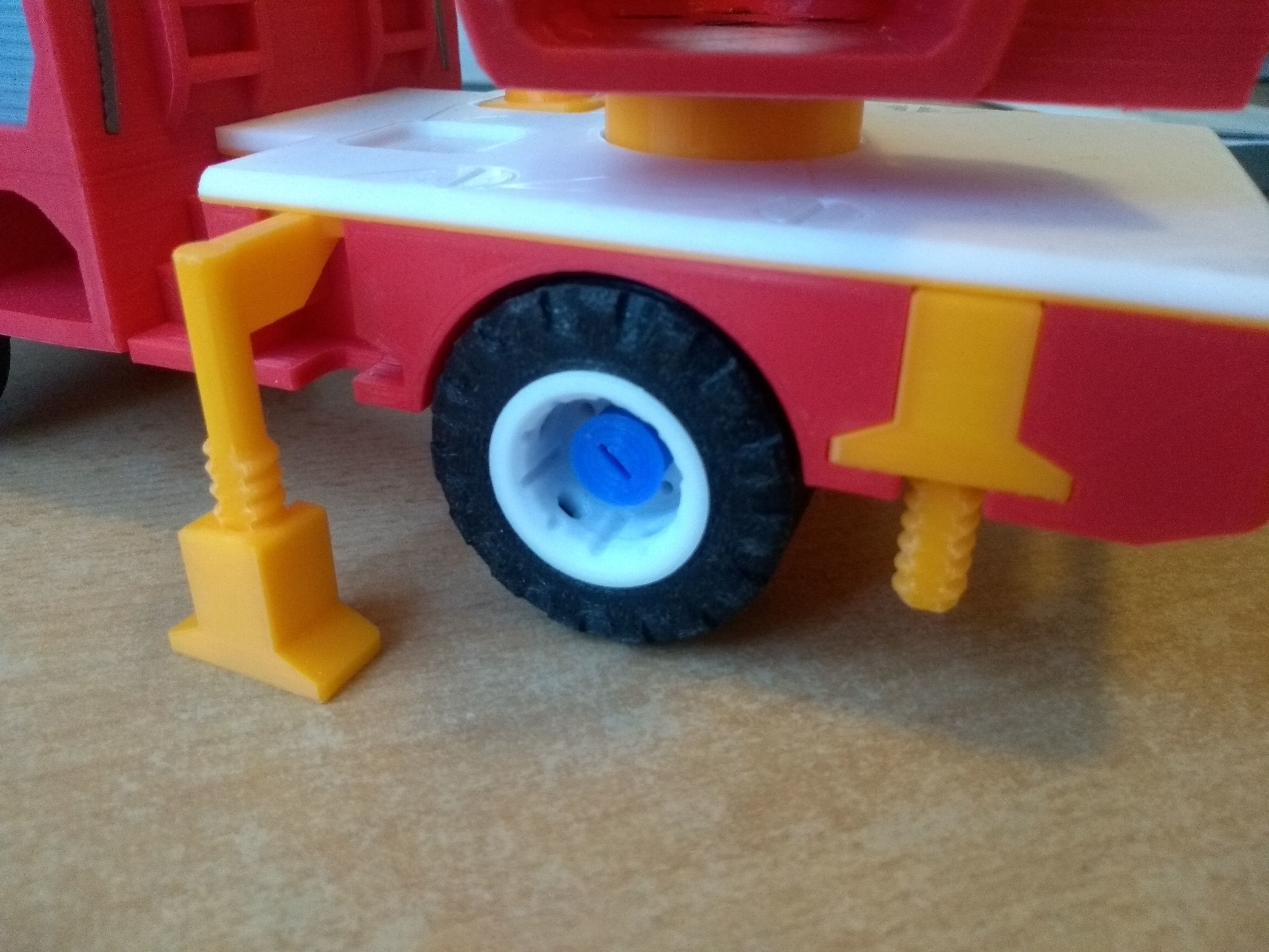 Fire truck with ladder toy fully 3D printable 3D print model_10