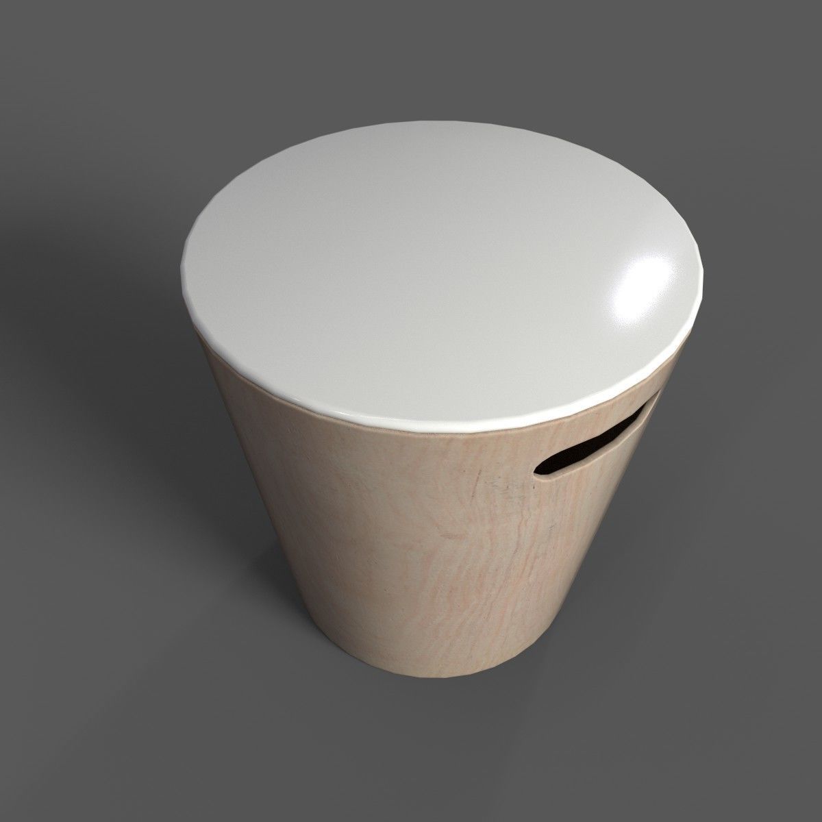 WoodrowStool wooden stool with top Low-poly 3D model_2