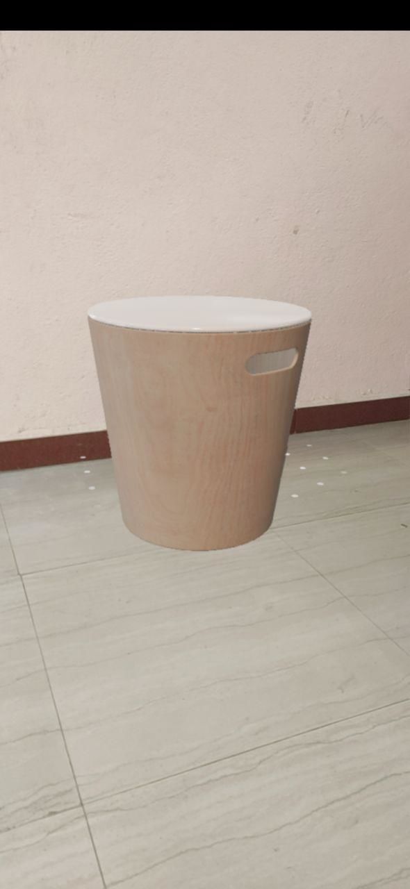WoodrowStool wooden stool with top Low-poly 3D model_4