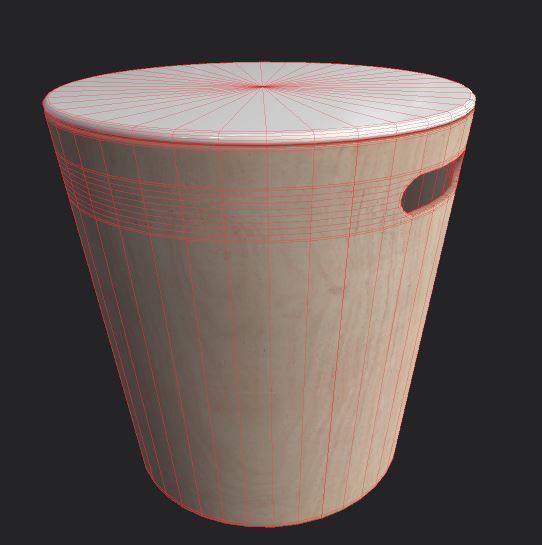 WoodrowStool wooden stool with top Low-poly 3D model_3