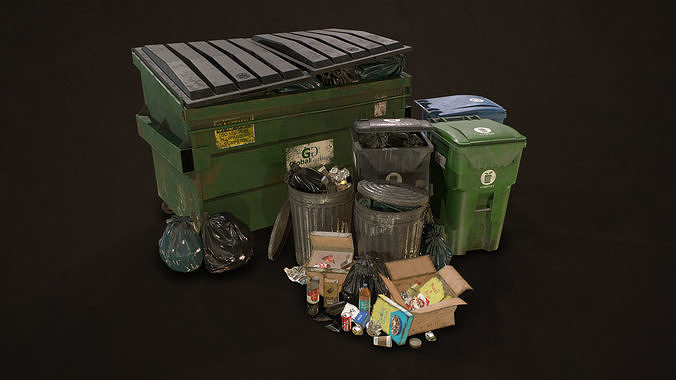 Urban Trash Pack Vol 3 Low-poly 3D model