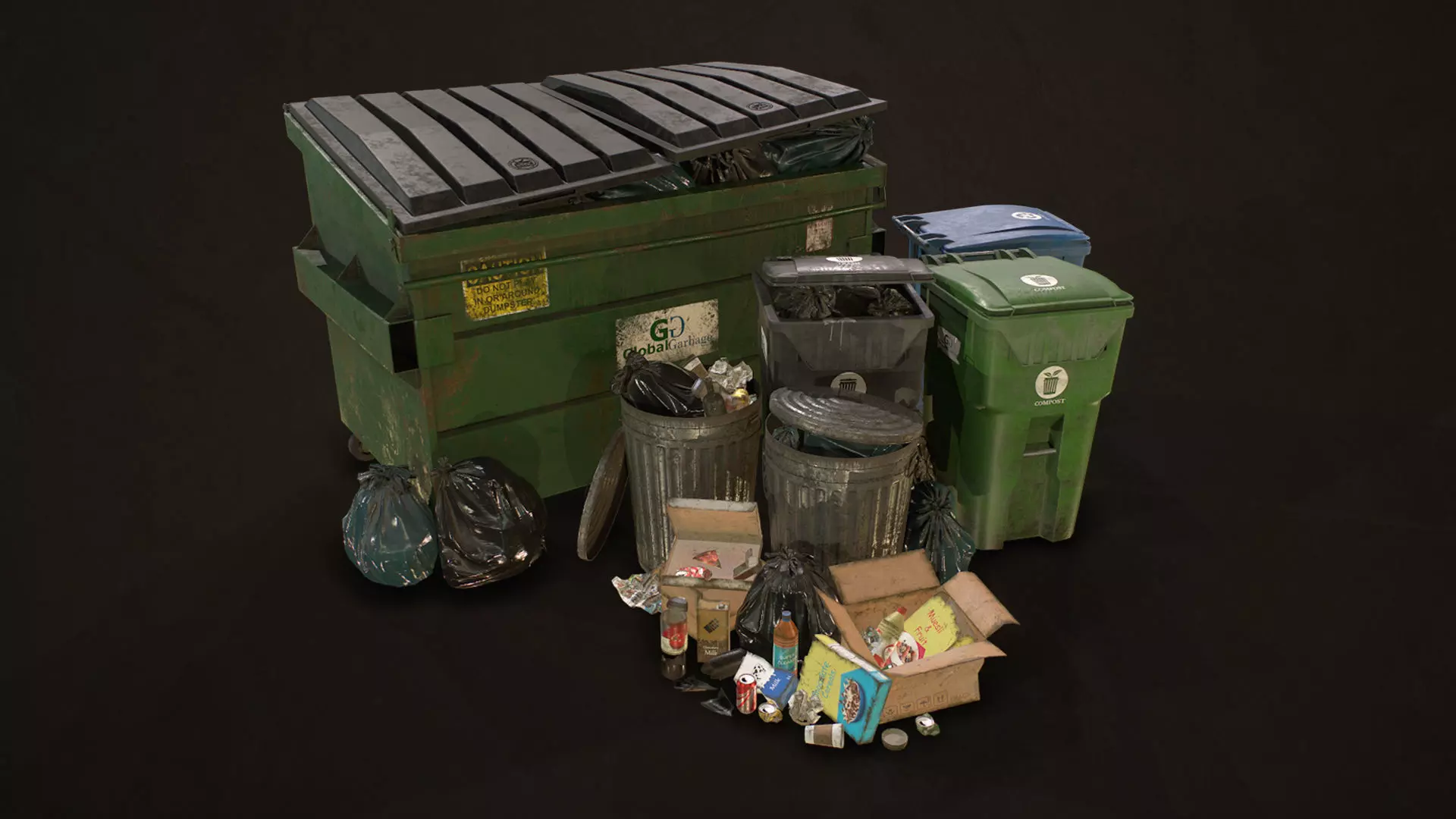 Urban Trash Pack Vol 3 Low-poly 3D model_0