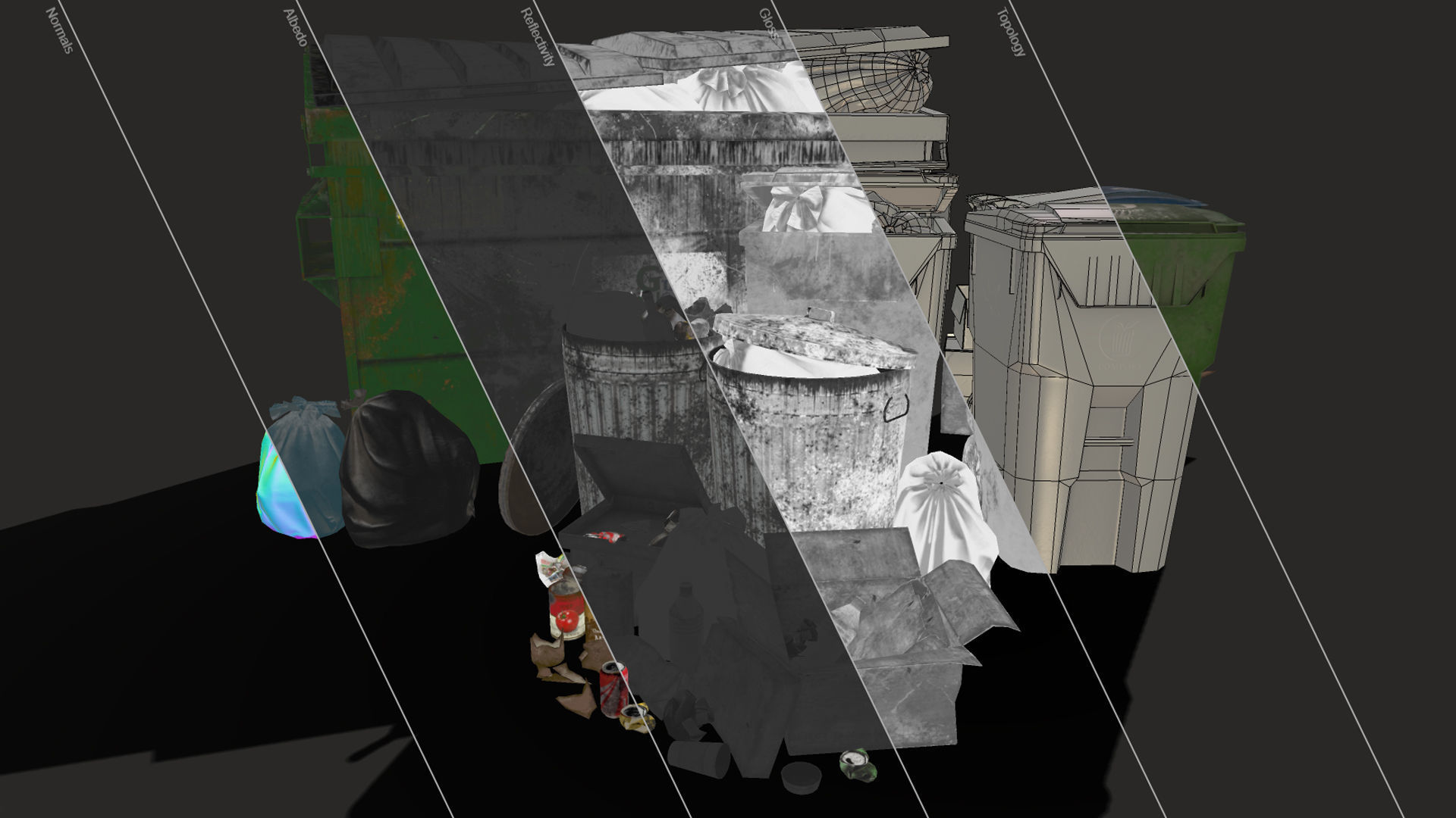 Urban Trash Pack Vol 3 Low-poly 3D model_19