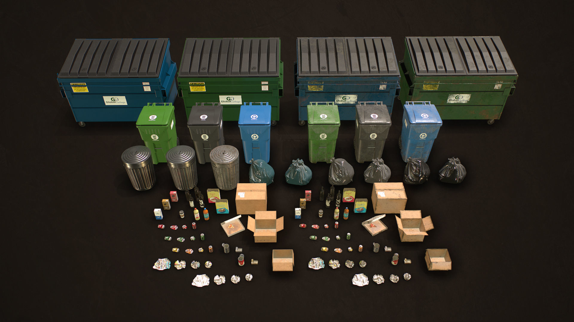 Urban Trash Pack Vol 3 Low-poly 3D model_7