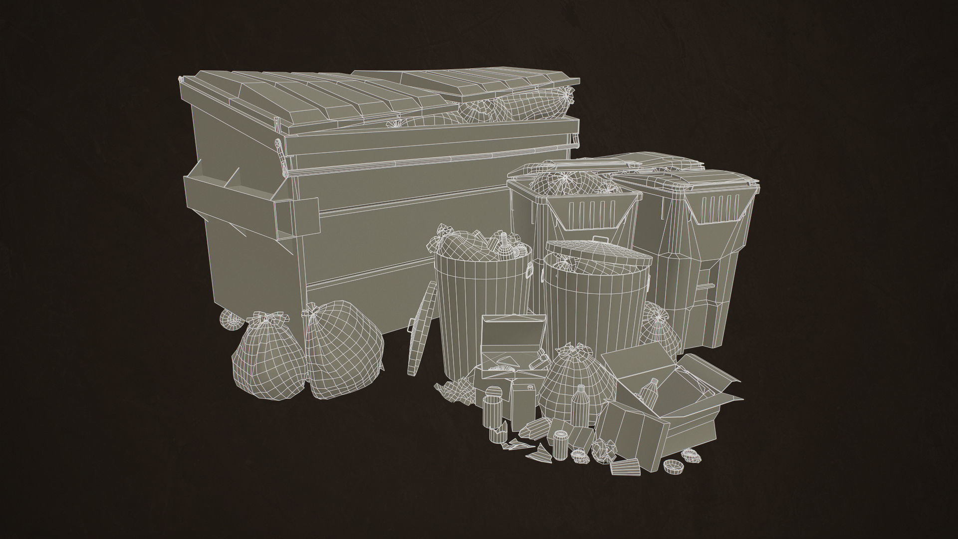 Urban Trash Pack Vol 3 Low-poly 3D model_17