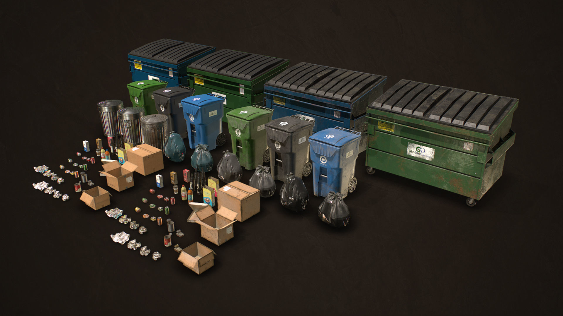 Urban Trash Pack Vol 3 Low-poly 3D model_8