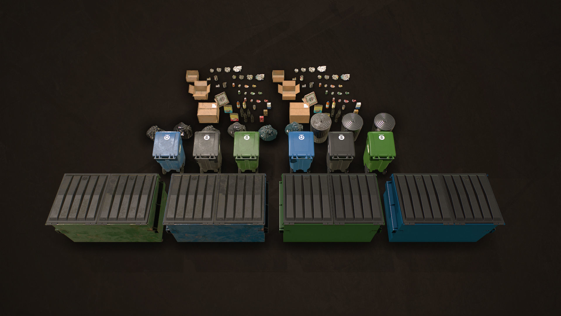 Urban Trash Pack Vol 3 Low-poly 3D model_10