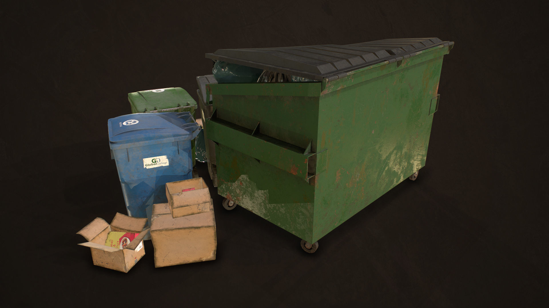 Urban Trash Pack Vol 3 Low-poly 3D model_5