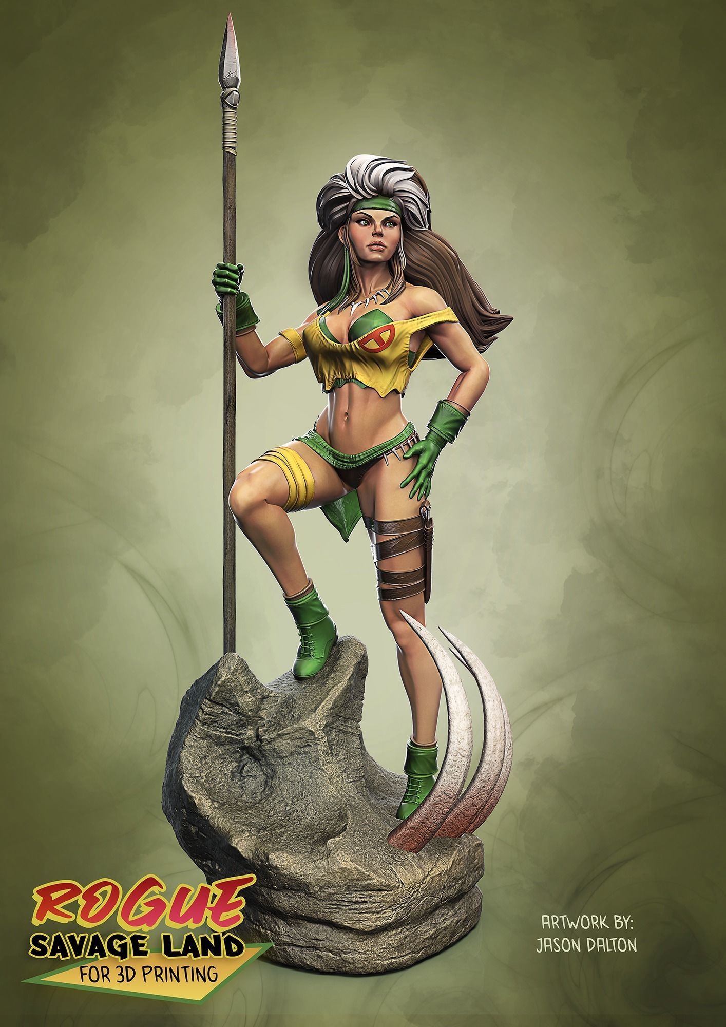 Rogue  X-men Savage Lands Version 3D print model_4