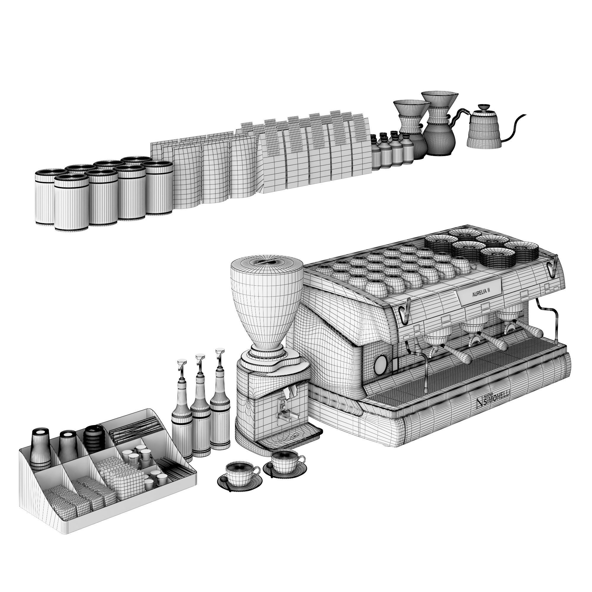 Coffee Shop Set 3D model_1