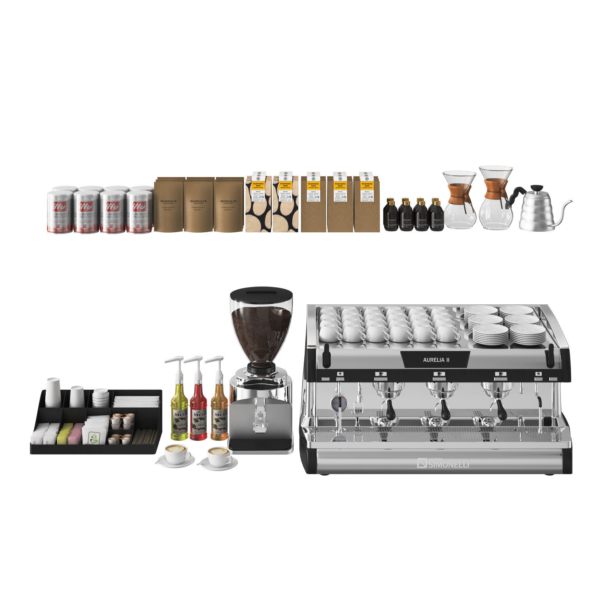 Coffee Shop Set 3D model_3