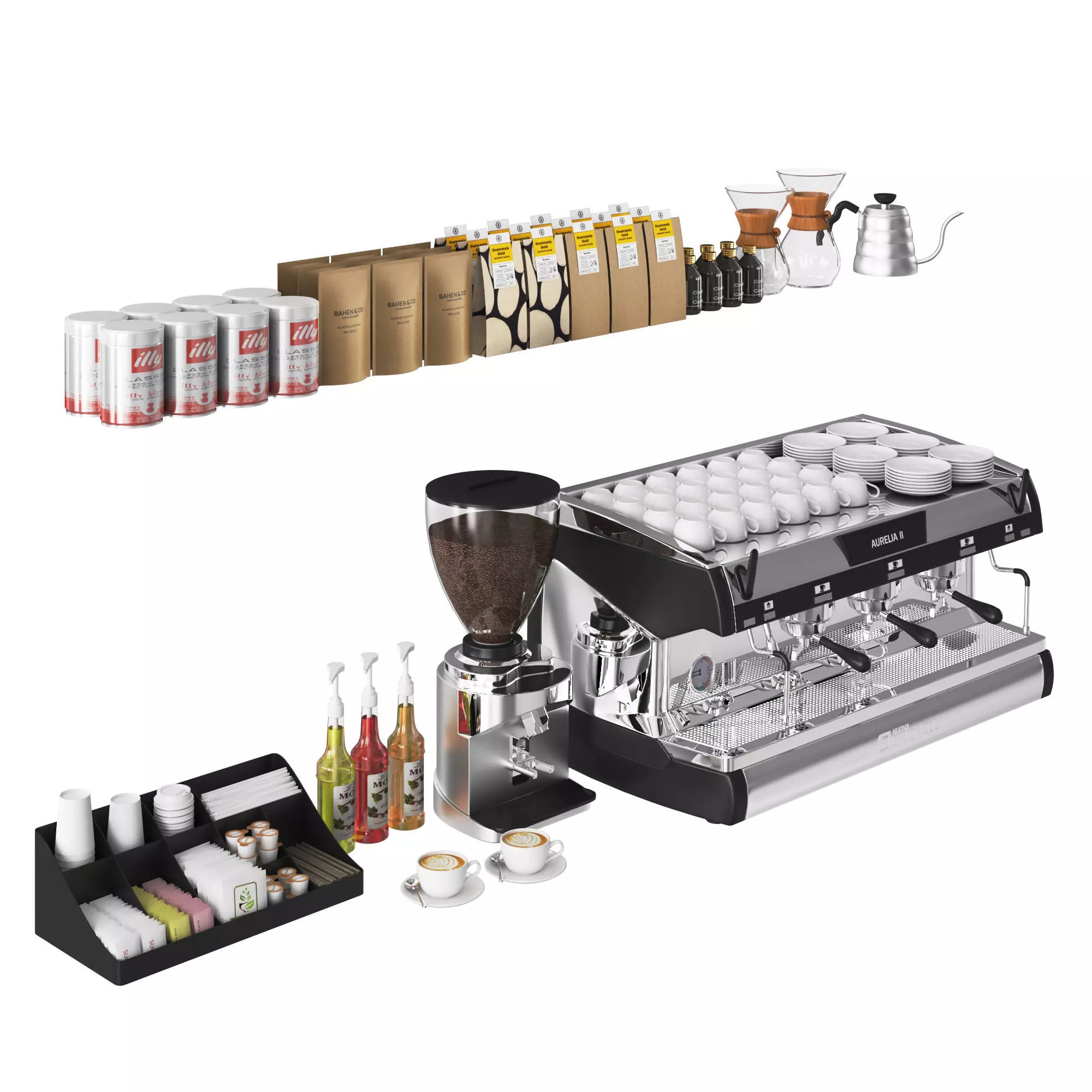 Coffee Shop Set 3D model_0