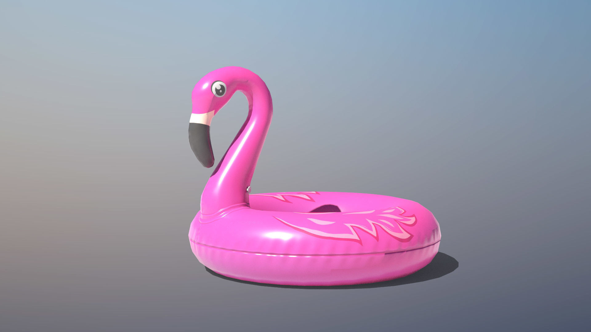 Inflatable Pink Flamingo Toy Low-poly 3D model_1