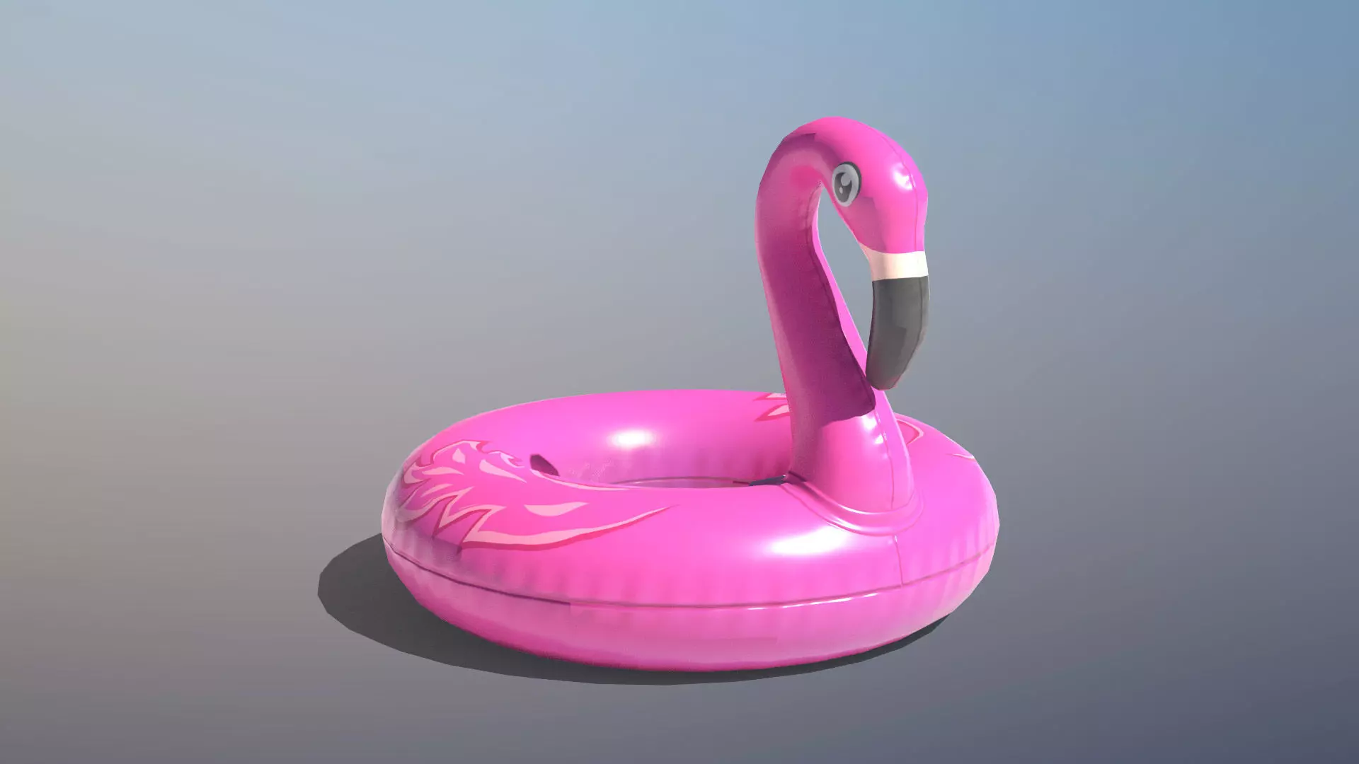 Inflatable Pink Flamingo Toy Low-poly 3D model_0
