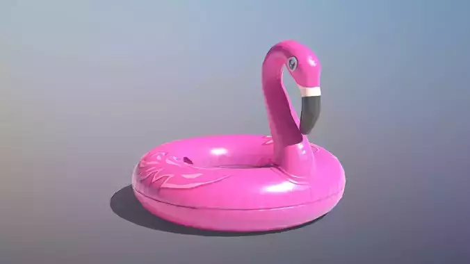 Inflatable Pink Flamingo Toy Low-poly 3D model