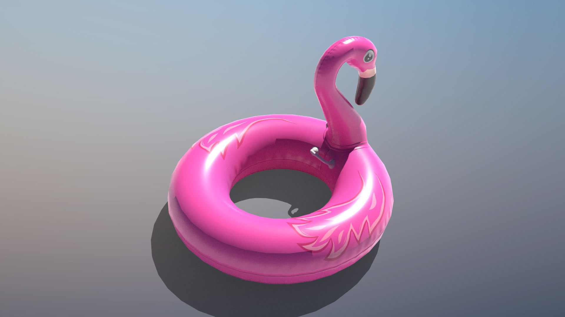 Inflatable Pink Flamingo Toy Low-poly 3D model_5