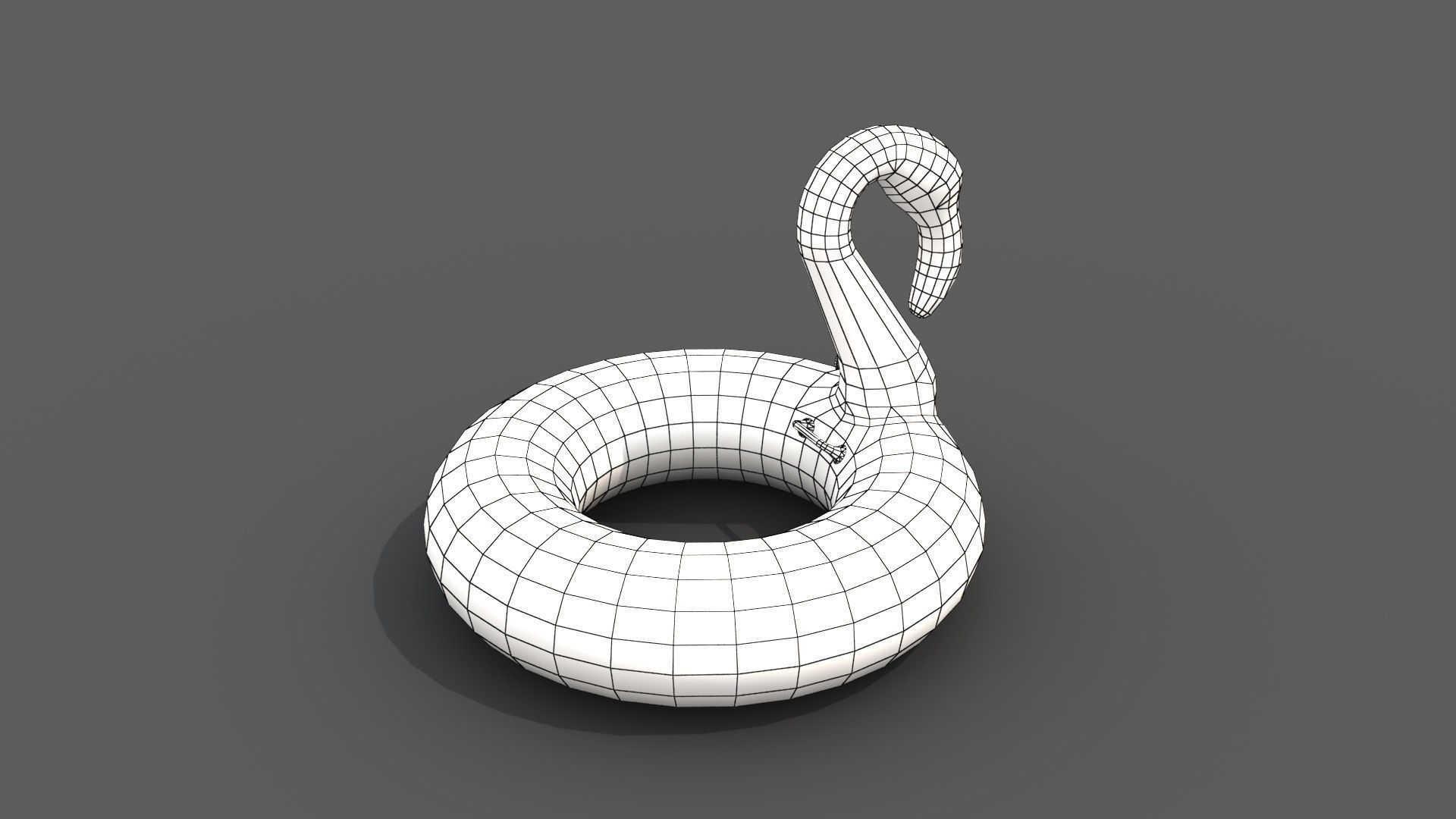 Inflatable Pink Flamingo Toy Low-poly 3D model_7