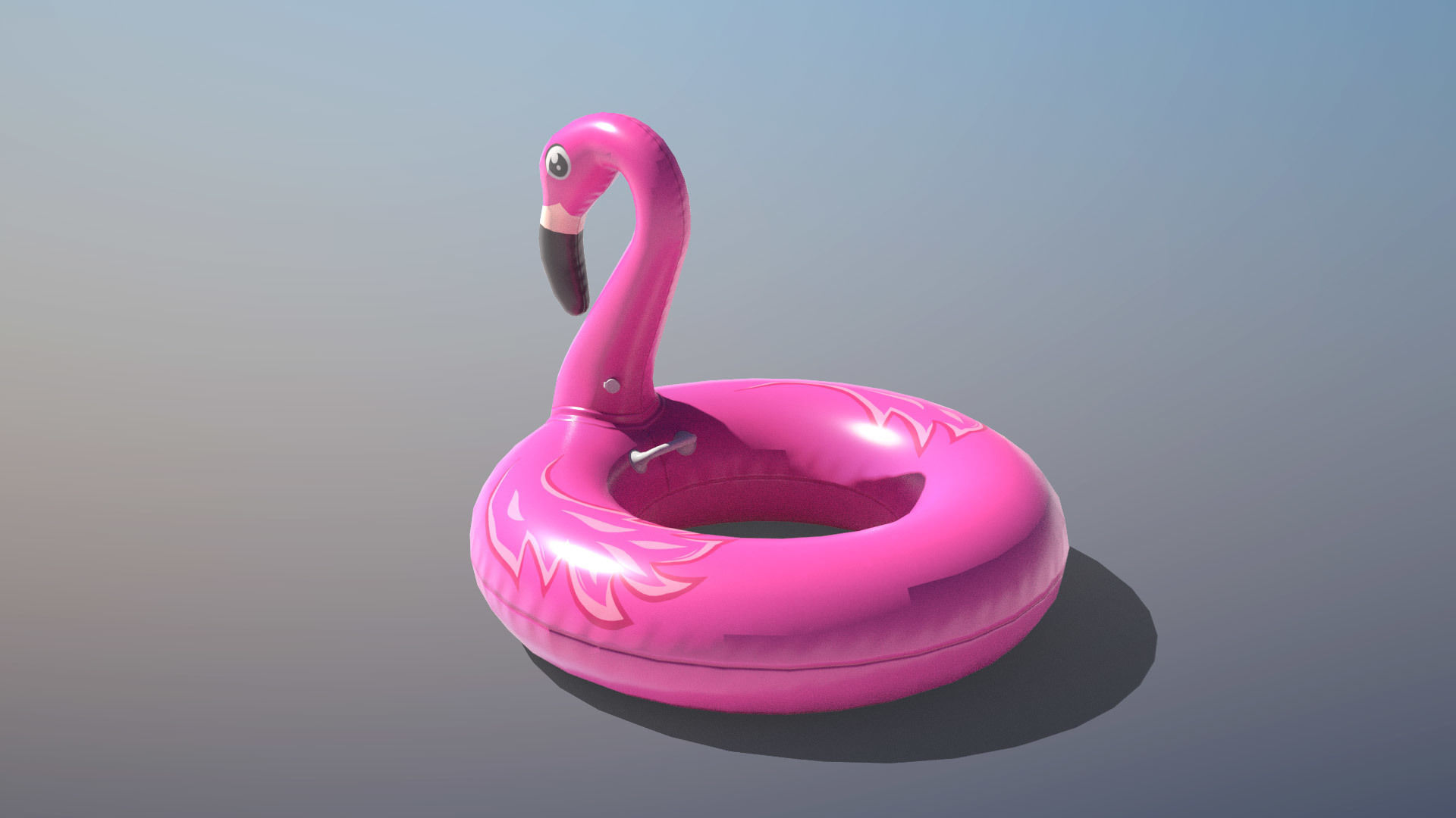Inflatable Pink Flamingo Toy Low-poly 3D model_2