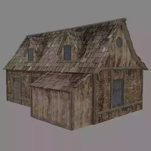 Medieval House low poly 3d model
