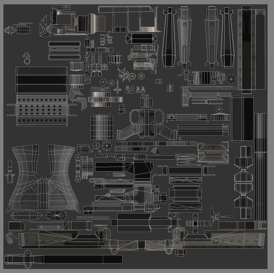 M240 machine gun Low-poly 3D model_10