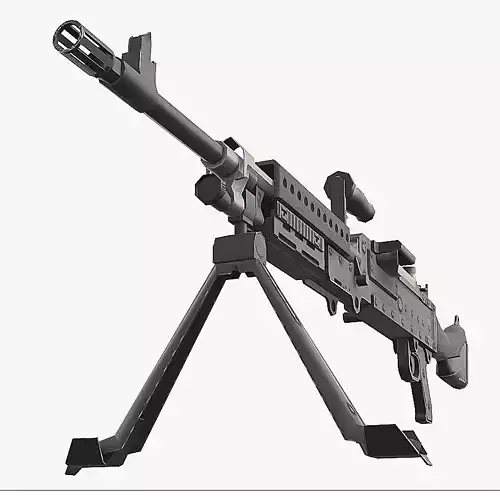 M240 machine gun Low-poly 3D model