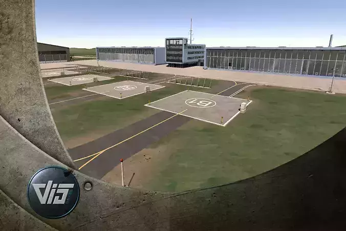 Unity Helicopter Pad Low-poly 3D model