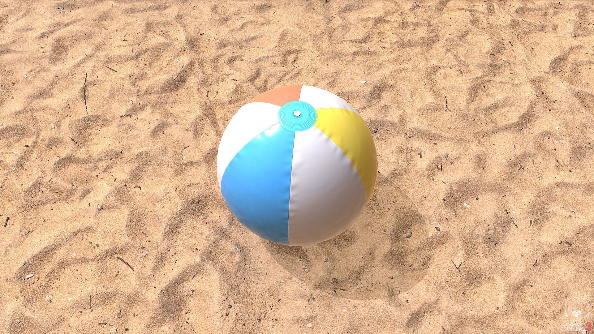 Beach Ball Low-poly 3D model_4