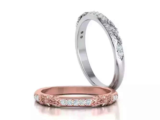 Floral Wedding Band Own design 3dmodel 3D print model
