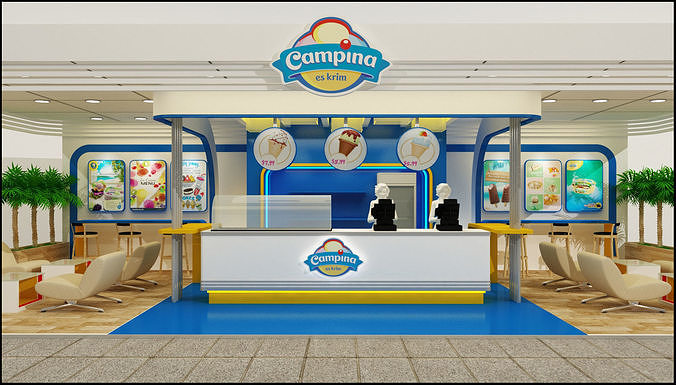 Booth Exhibition  Ice cream 3D model