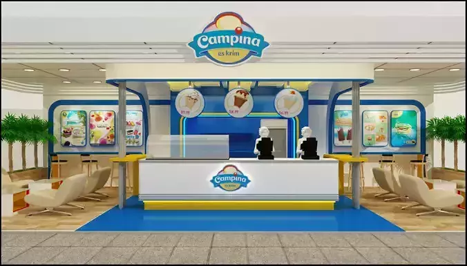 Booth Exhibition  Ice cream 3D model