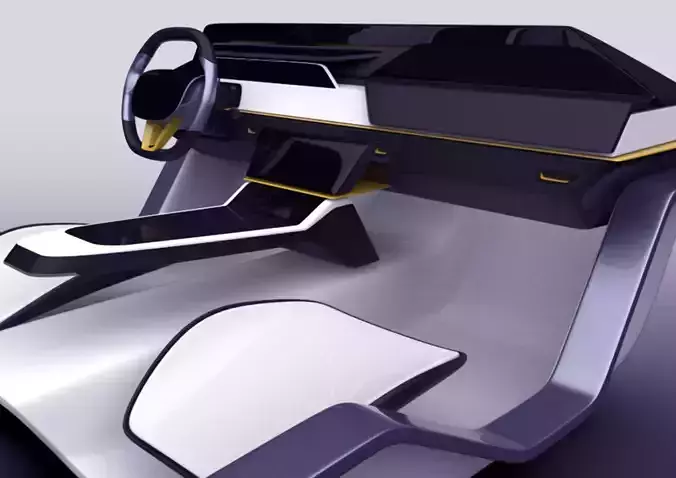 Car interior concept 3D model