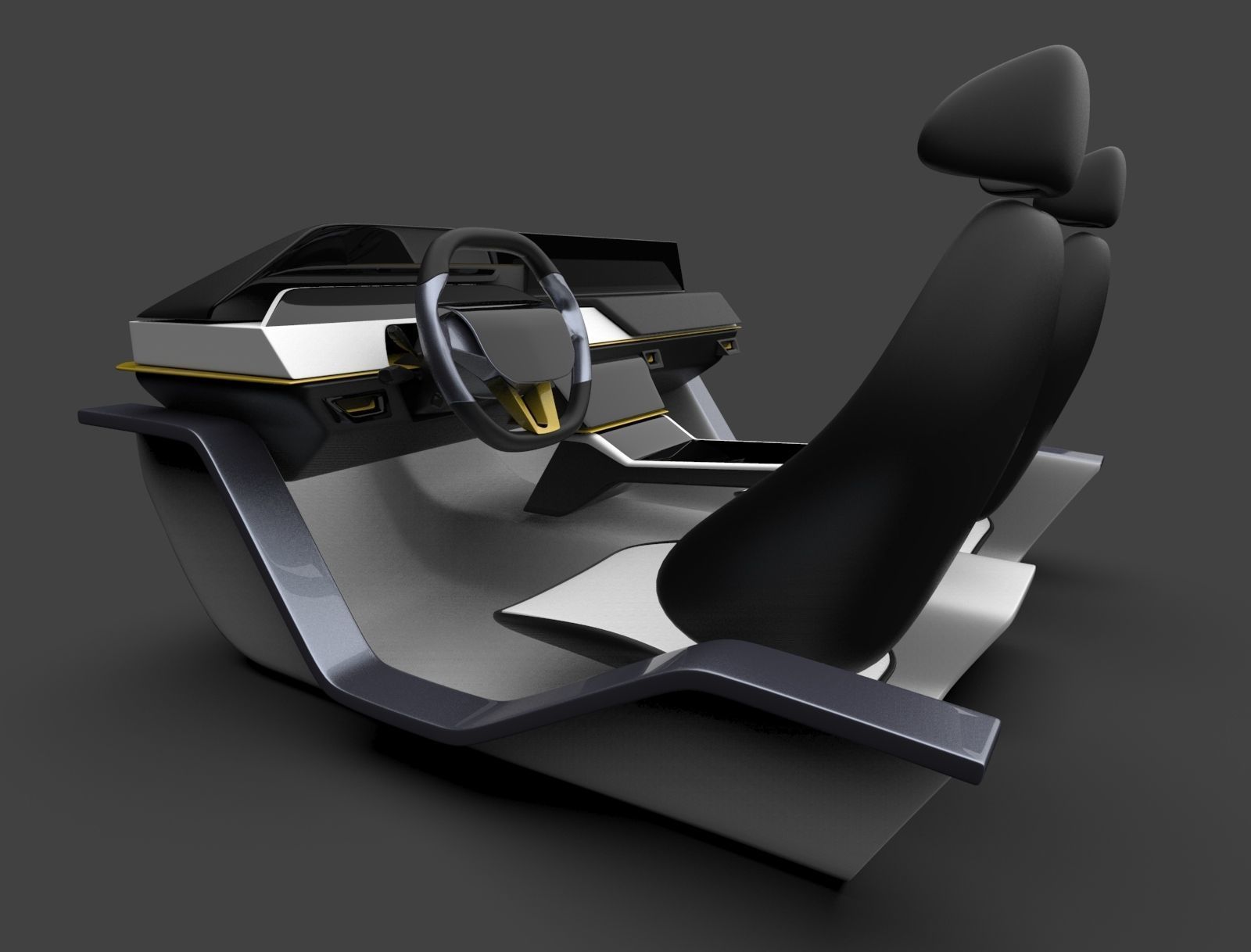 Car interior concept 3D model_3