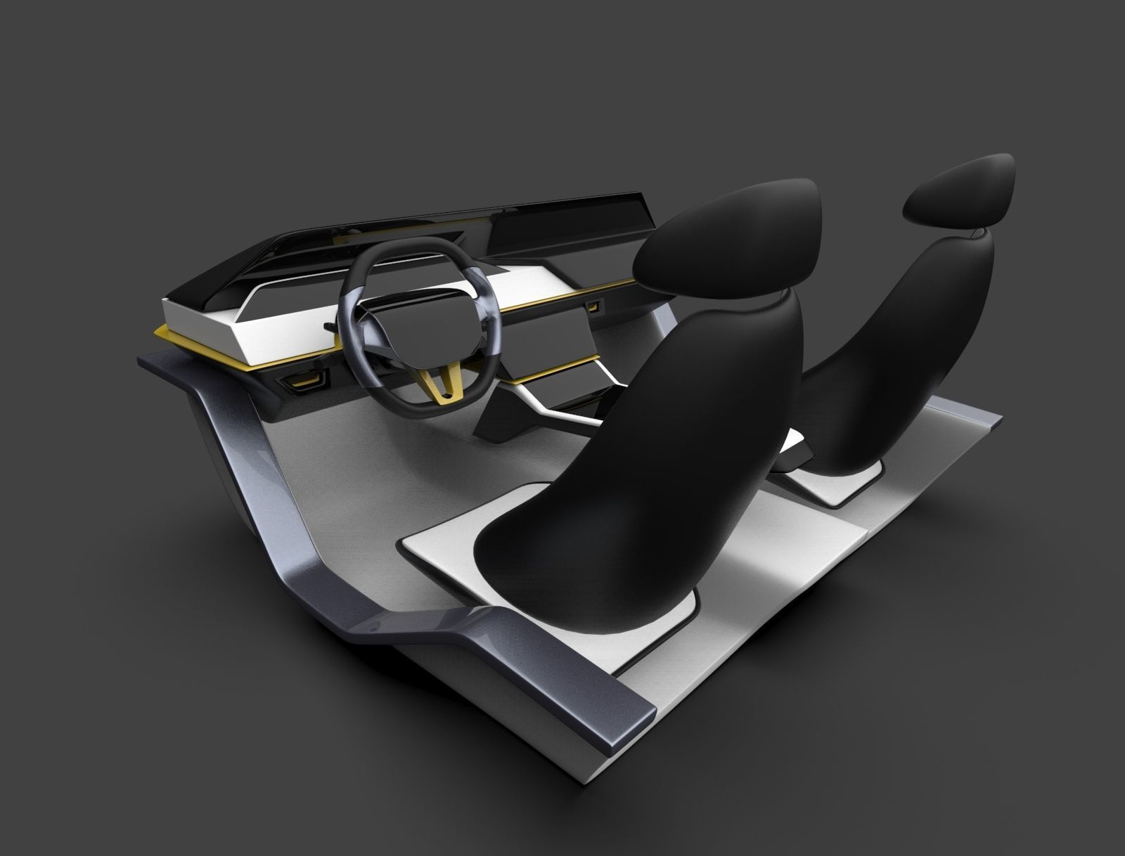 Car interior concept 3D model_2