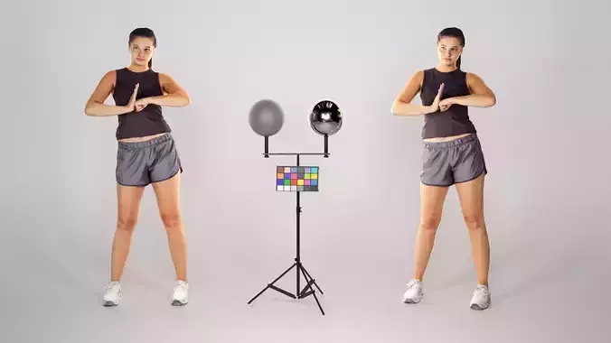 Sporty young woman posing 154 Low-poly 3D model