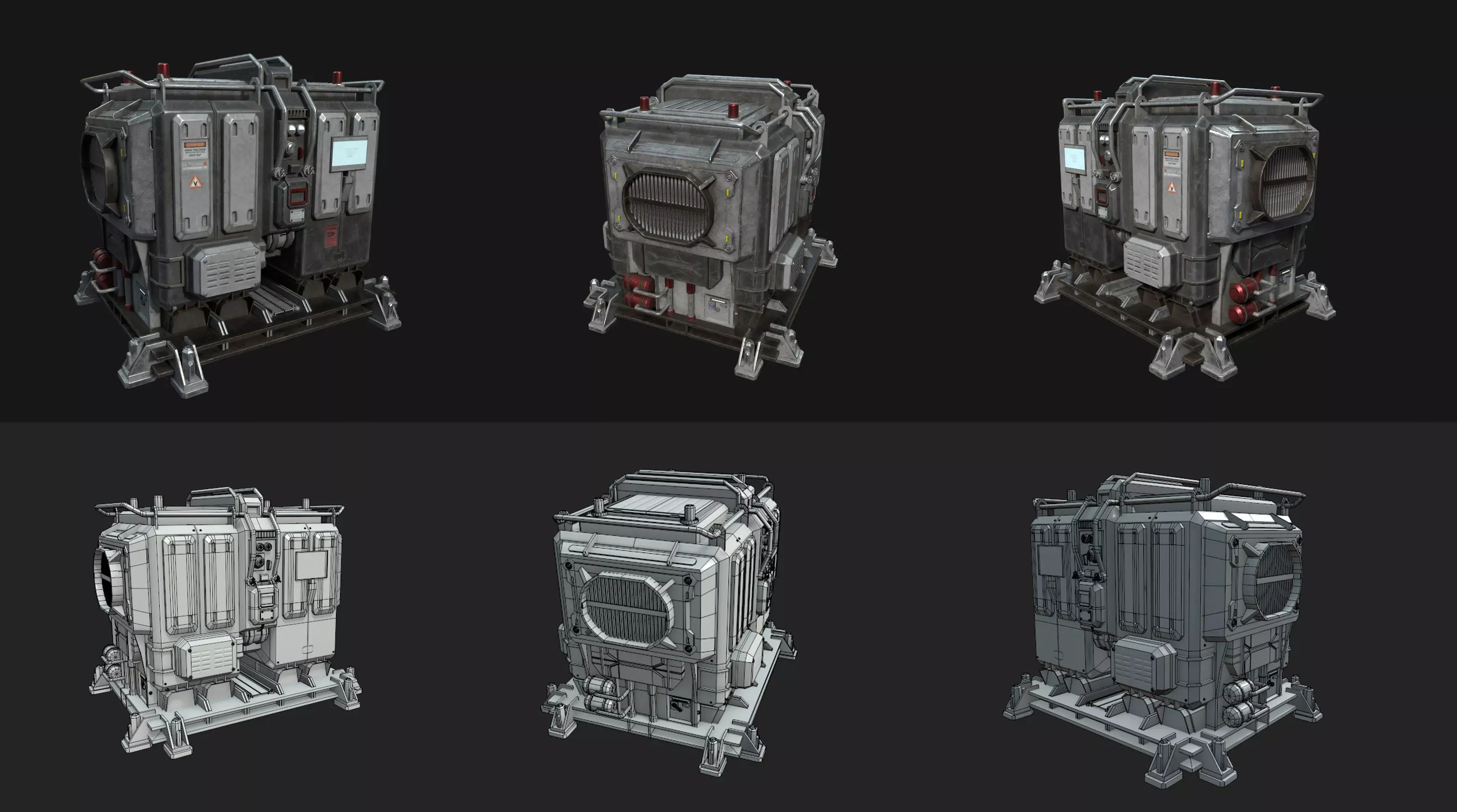 SF box Low-poly 3D model_0