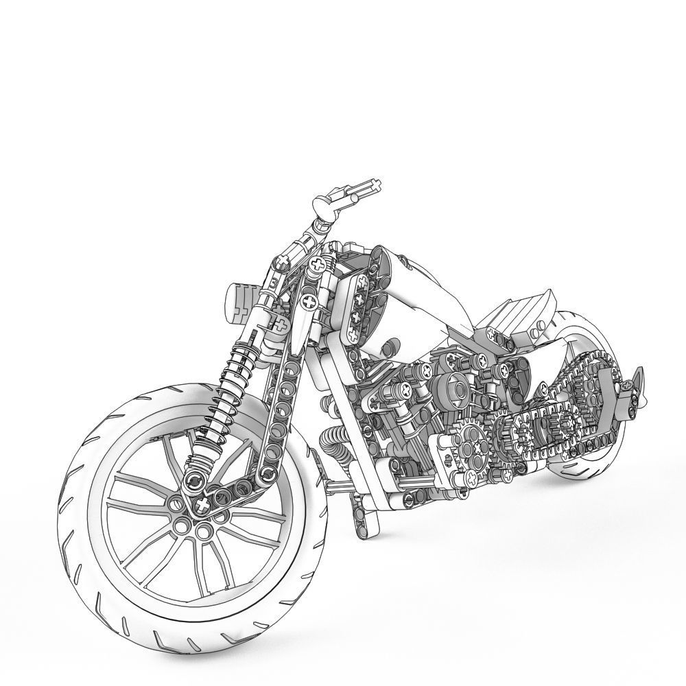 Lego Technic Motorbike Alternative 3D model_5
