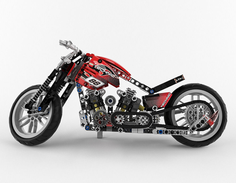 Lego Technic Motorbike Alternative 3D model_2
