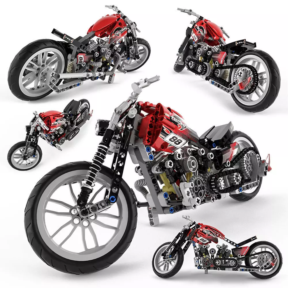 Lego Technic Motorbike Alternative 3D model_0
