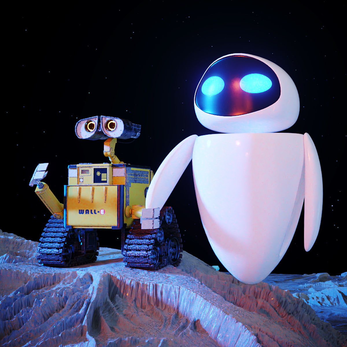 Robots Wall-e and Eve 3D model_5