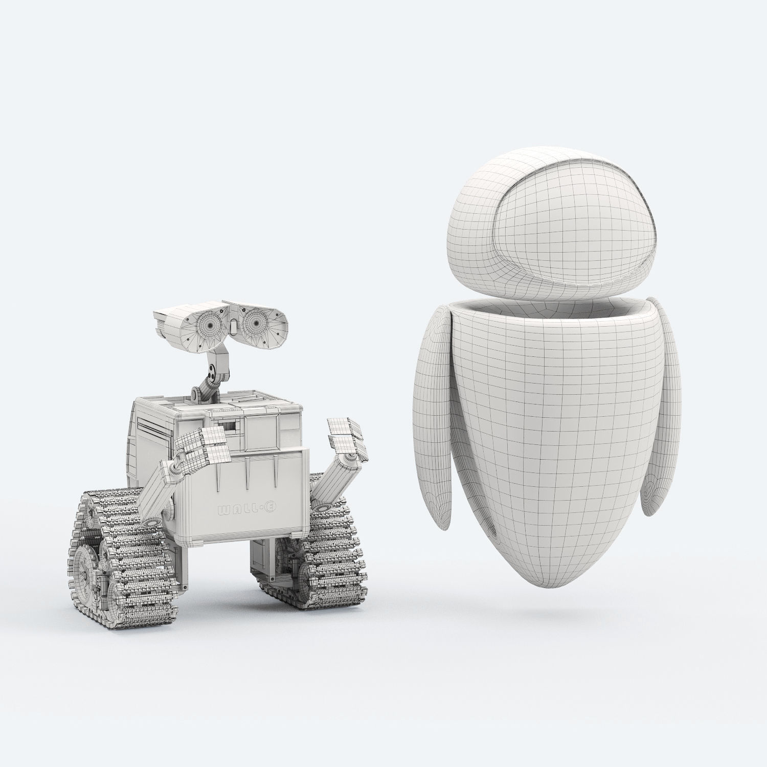 Robots Wall-e and Eve 3D model_4