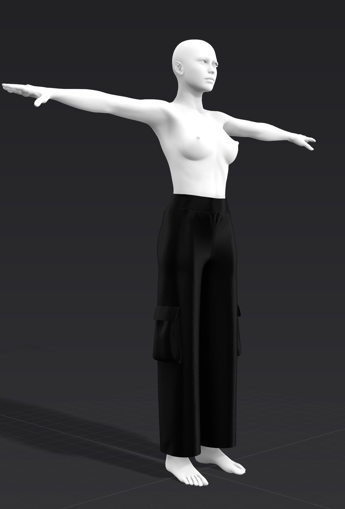 Puffer Jacket cargopants fannypack female tshirt Cloth Garment  3D model_2