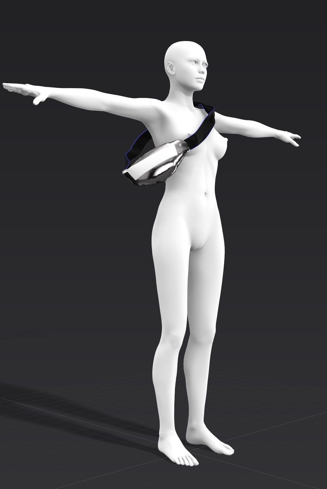 Puffer Jacket cargopants fannypack female tshirt Cloth Garment  3D model_3