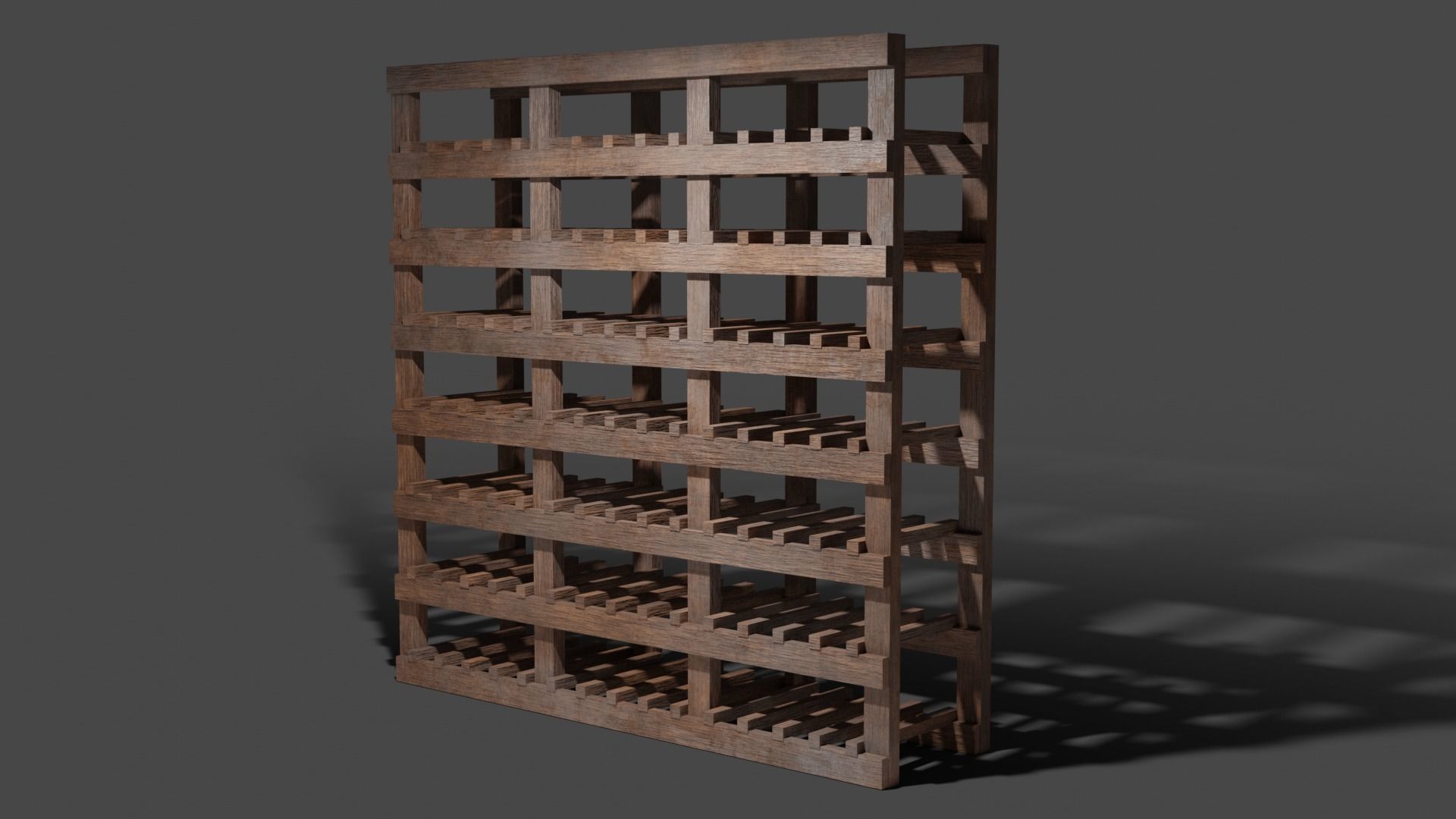 Dusty Wine Rack Low-poly 3D model_2