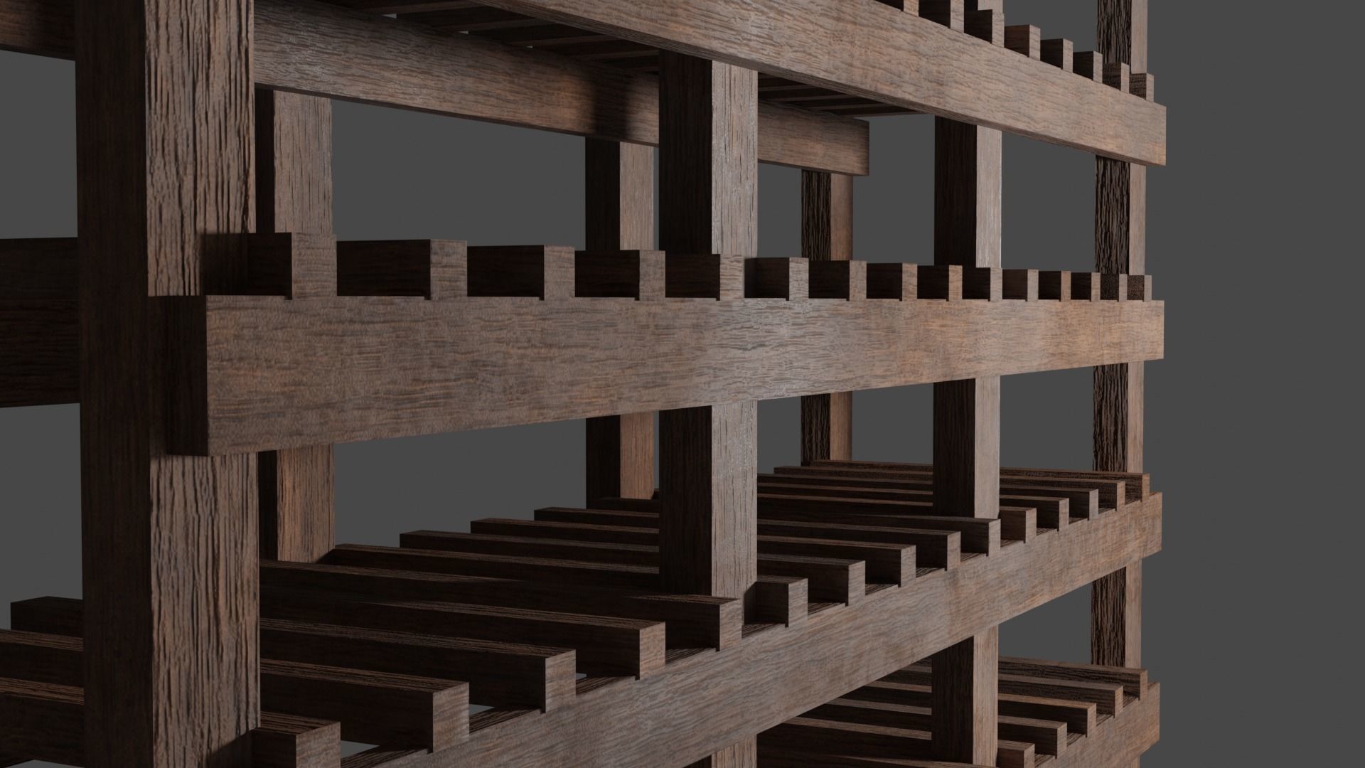 Dusty Wine Rack Low-poly 3D model_1