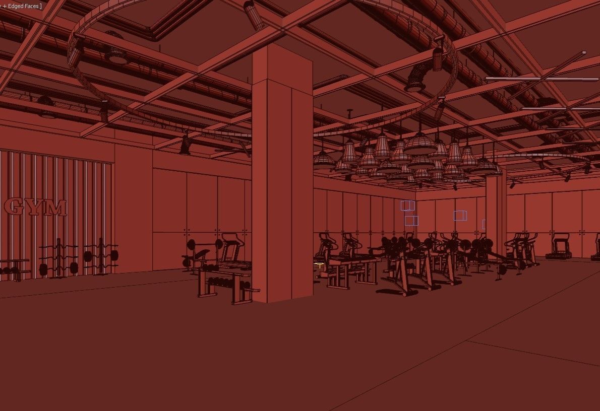 Fitness Center Gym 3D model_28