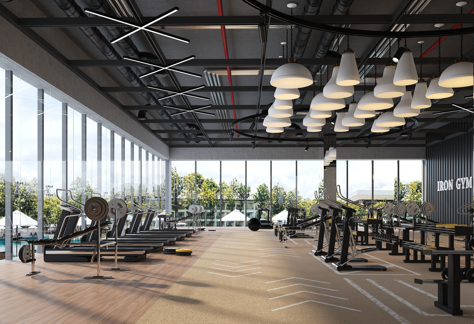 Fitness Center Gym 3D model_3
