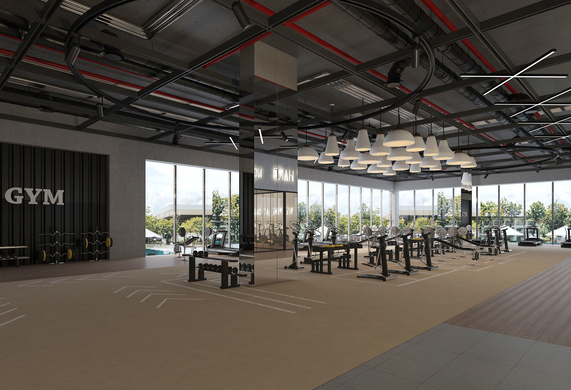 Fitness Center Gym 3D model_7