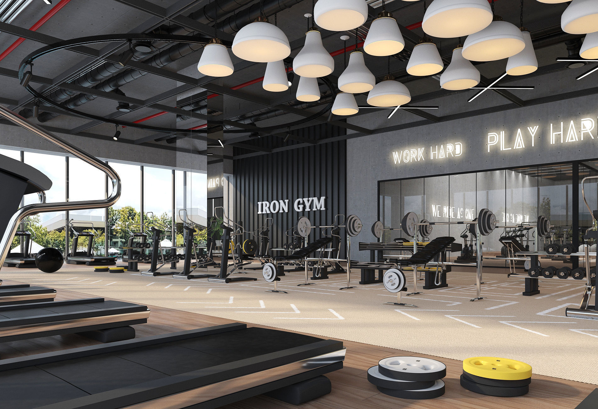Fitness Center Gym 3D model_1